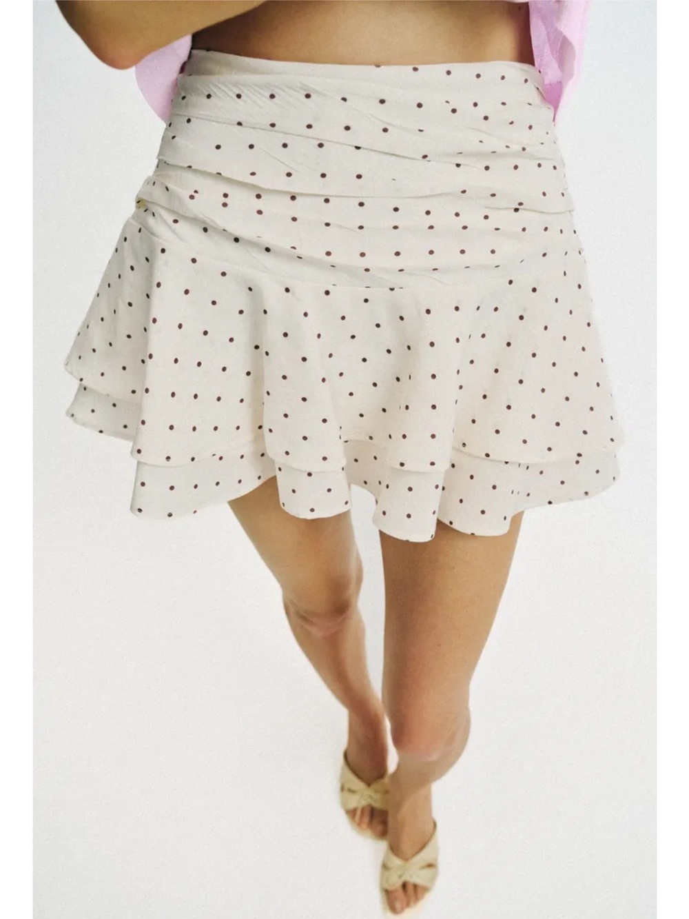 Zara ruffled polka dot skort